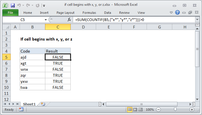 Excel Formula If Cell Begins With X Y Or Z Exceljet 0764